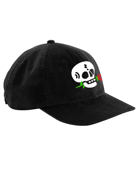 Skull Corduroy Black CAP by Sad Cat