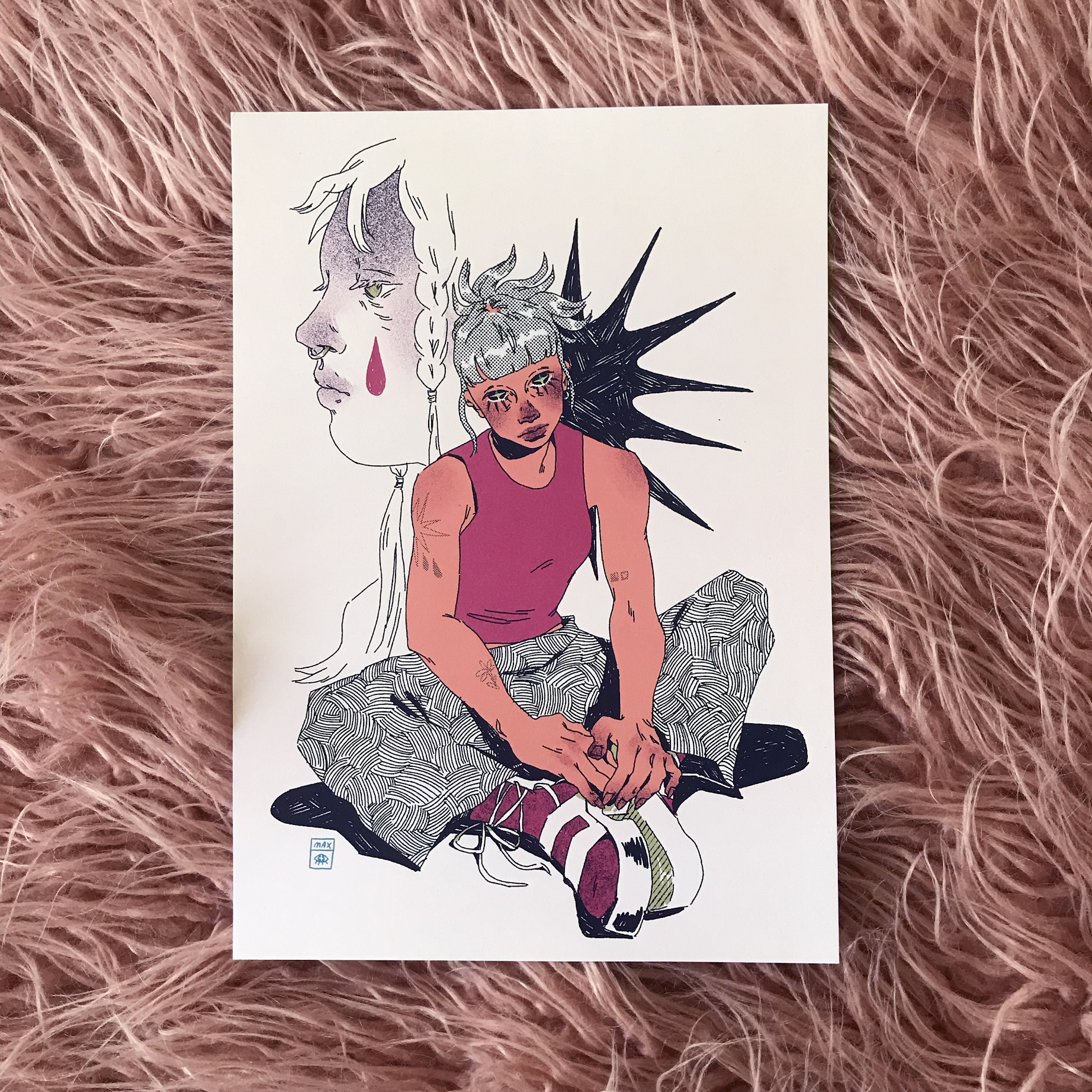 Faces A4 Print by Max Reed