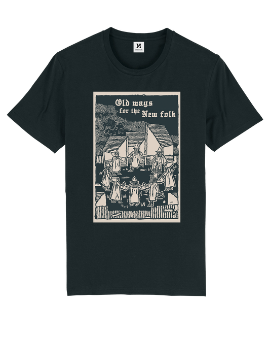Old Ways, New folks Front only Black Tee by Stewart Easton