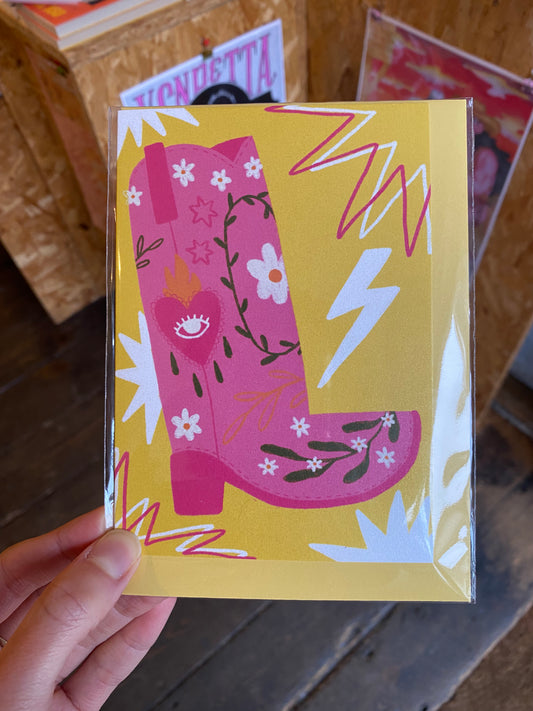 Cowboy Boot card by Uschie
