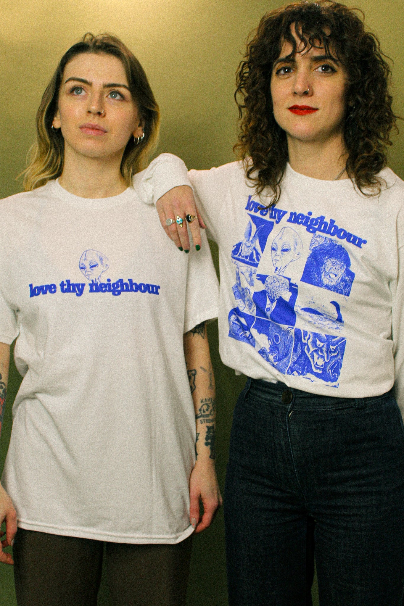 Love Thy Neighbour White T-shirt by J. Lee Graphics