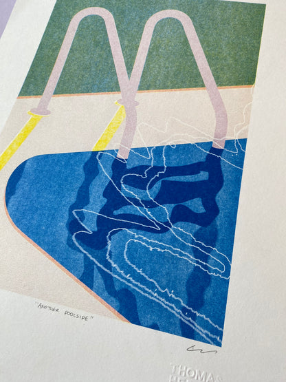 Another Poolside A3 Riso Print by Thomas Hedger