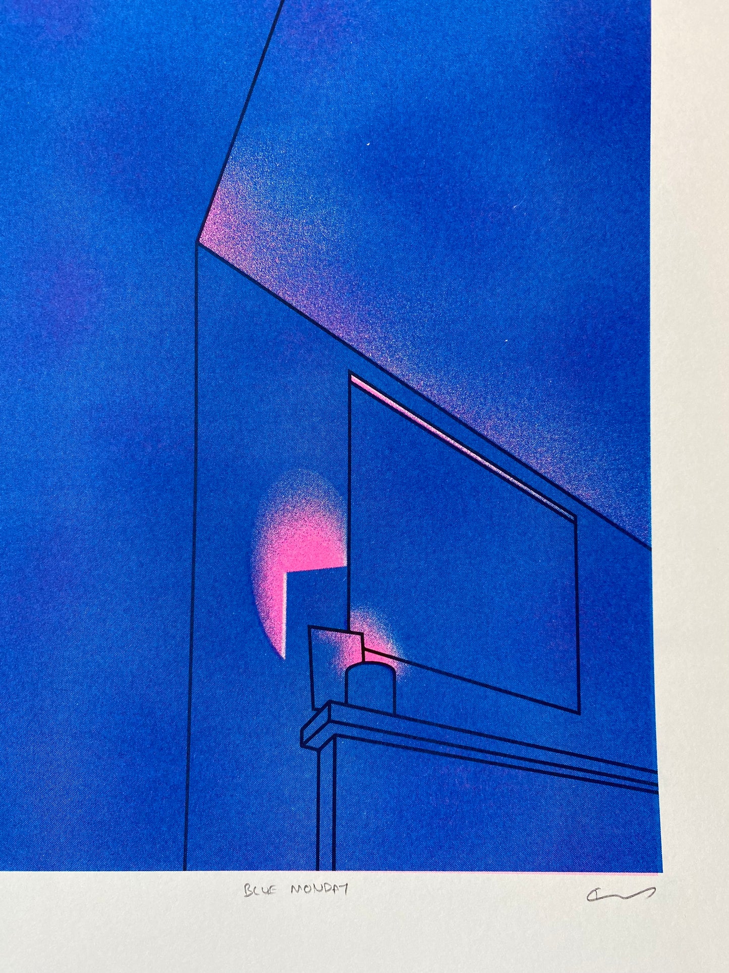 Blue Monday A3 Riso Print by Thomas Hedger
