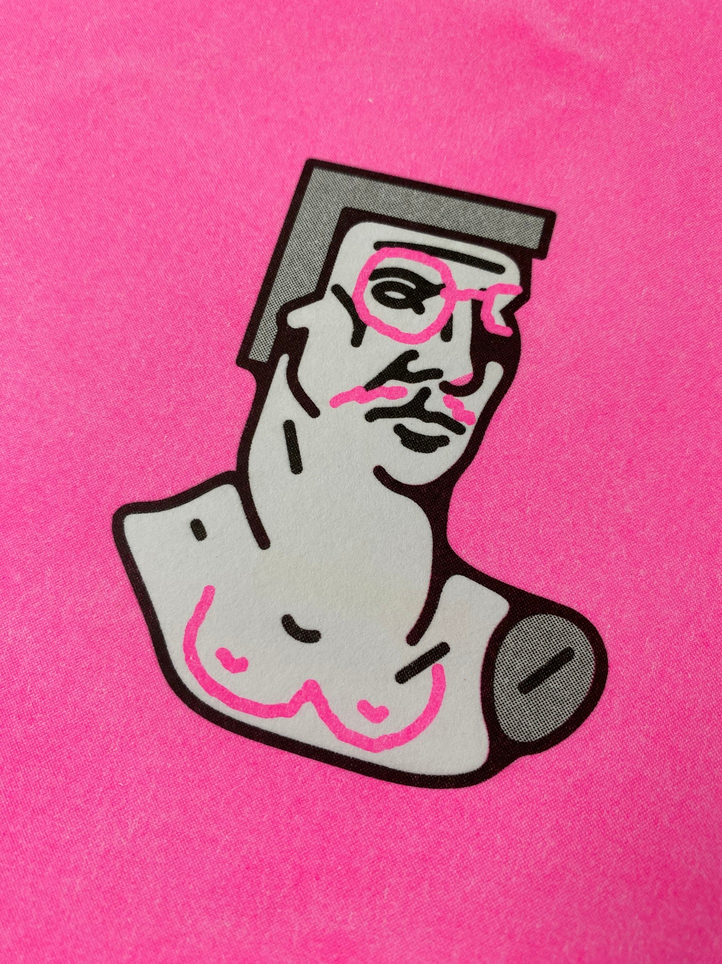 Pink Statue A4 Riso Print by Thomas Hedger