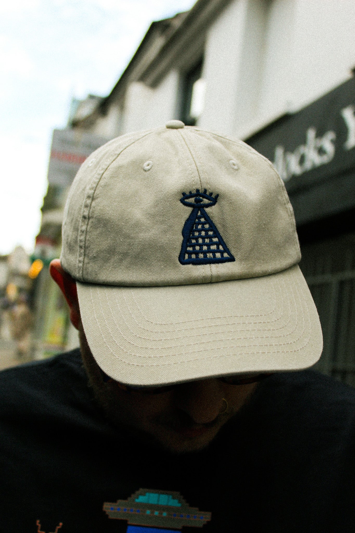 Sky Pyramid Embroidered Vintage Sand Cap by Stewart Easton
