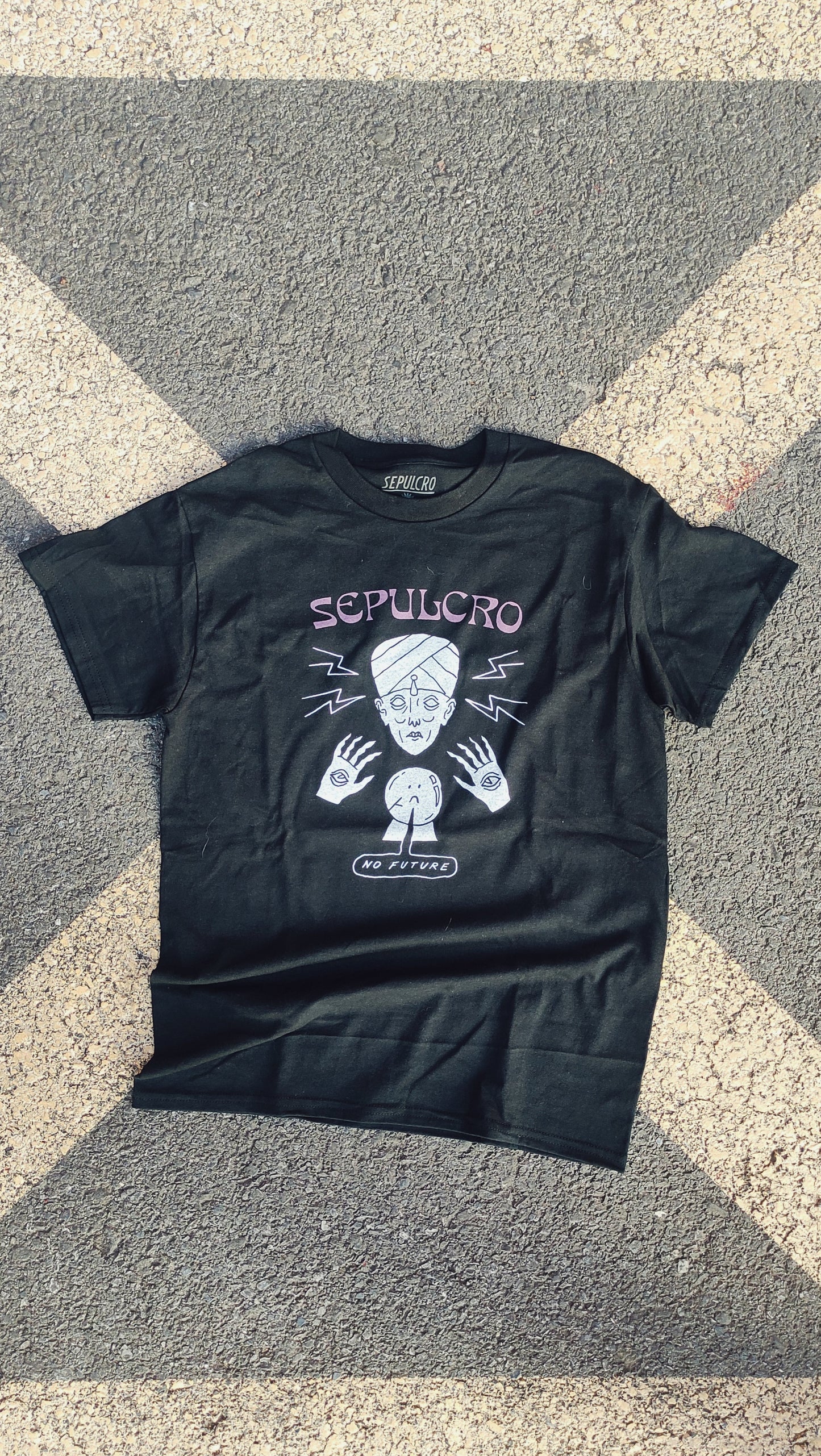 No Future Black T-Shirt by Sepulcro