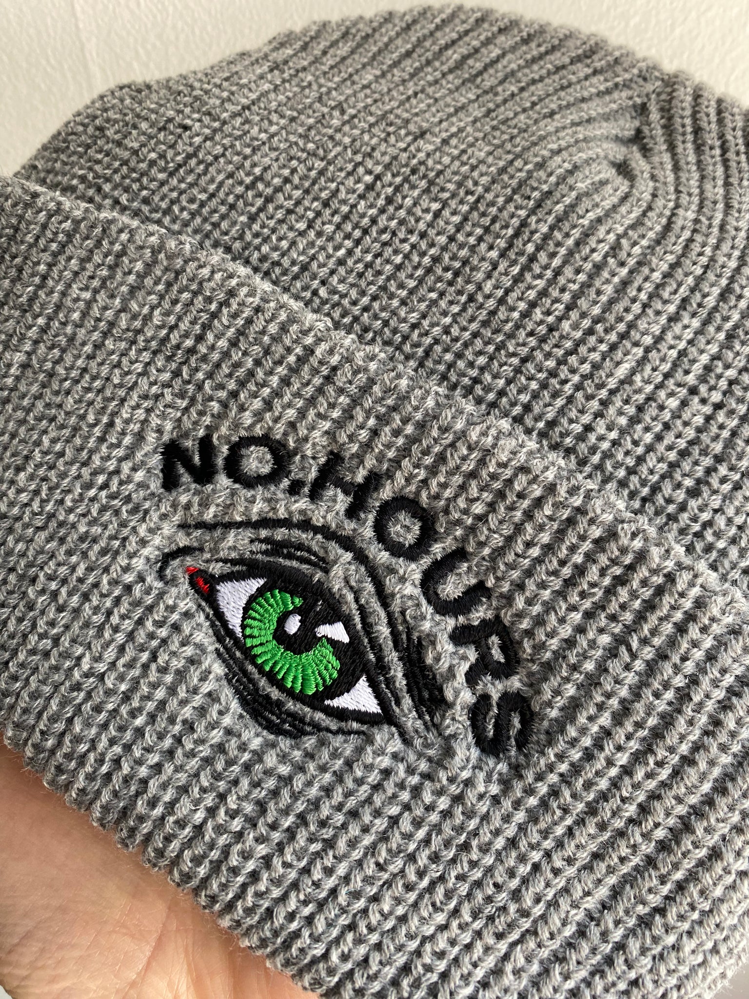 All Seeing Grey Beanie by NO HOURS