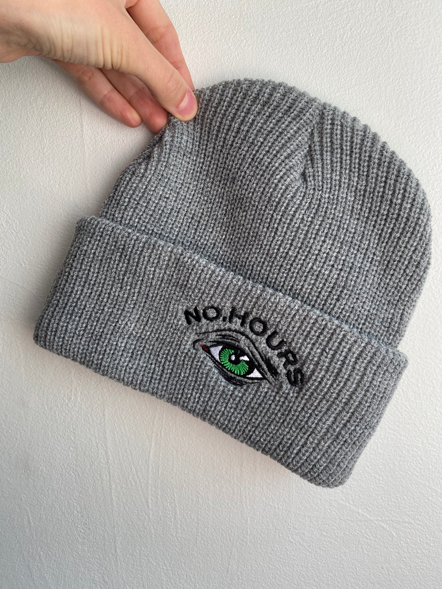 All Seeing Grey Beanie by NO HOURS