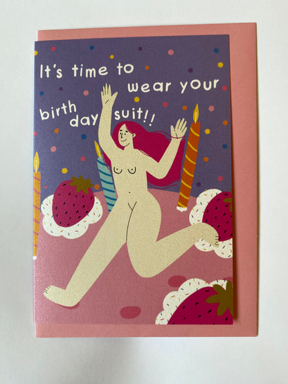 Birthday suit card by Uschie