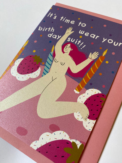 Birthday suit card by Uschie