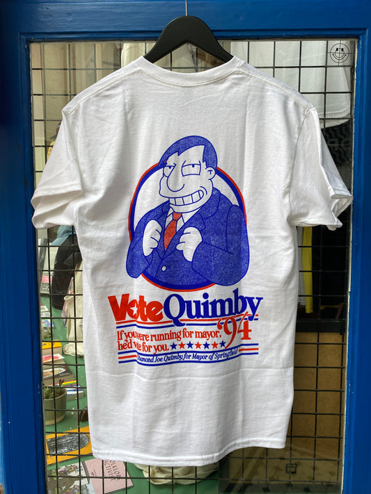 Vote Quimby White T-Shirt by Damn Pet Shop