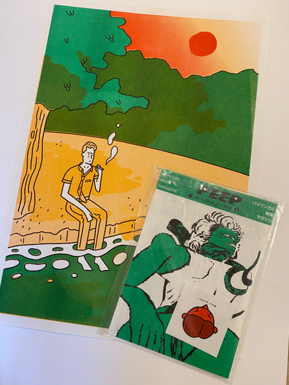 2 RISO PRINTS + Zine by Theo Goodyer