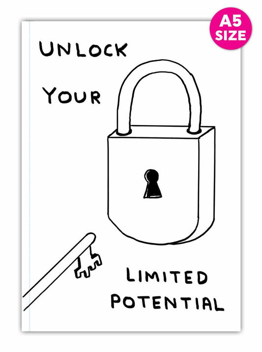 Unlock Your Limited Potential A5 Notebook by David Shrigley