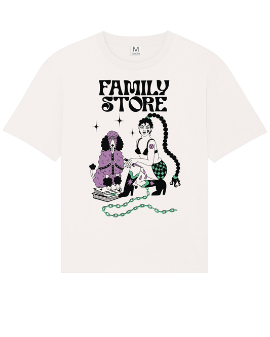 Family Store Logo Off White Tee by Marica.Mila