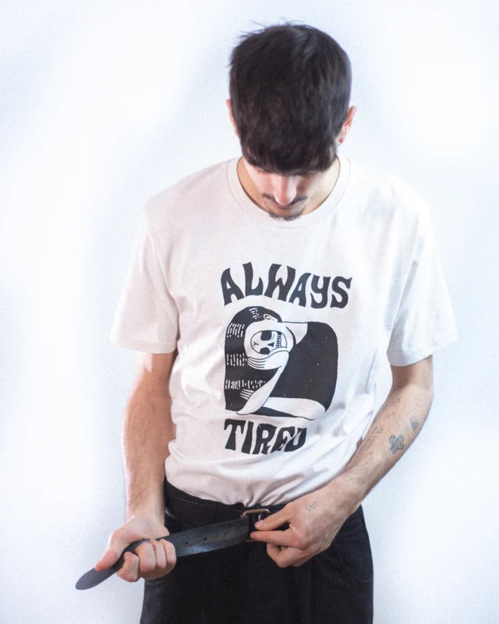 Always Tired Off White T-Shirt by Sepulcro