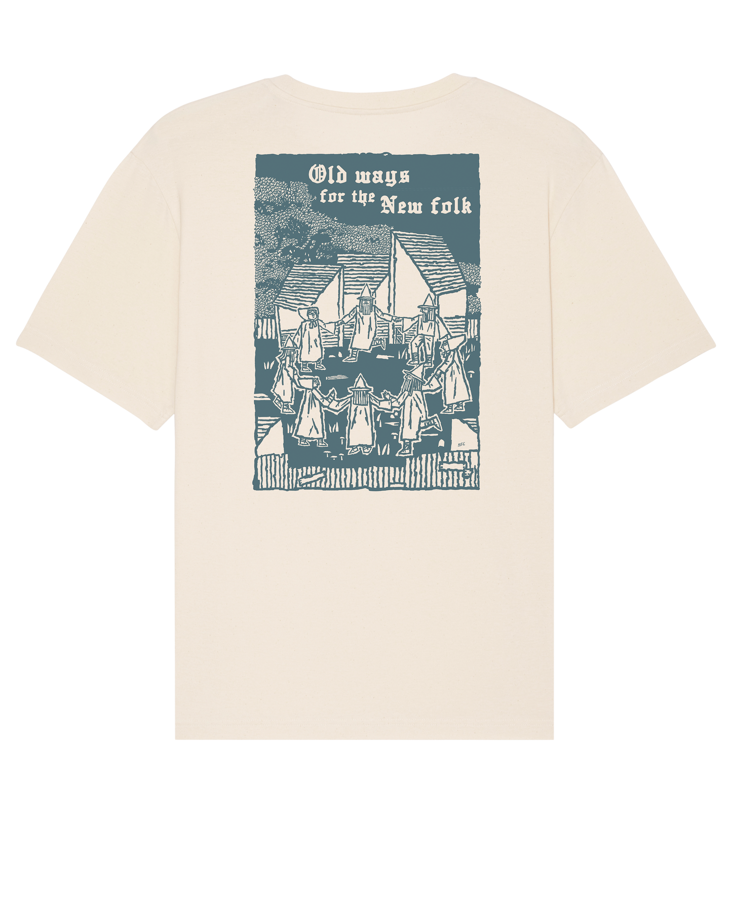 Old Ways, New folks Natural Tee by Stewart Easton