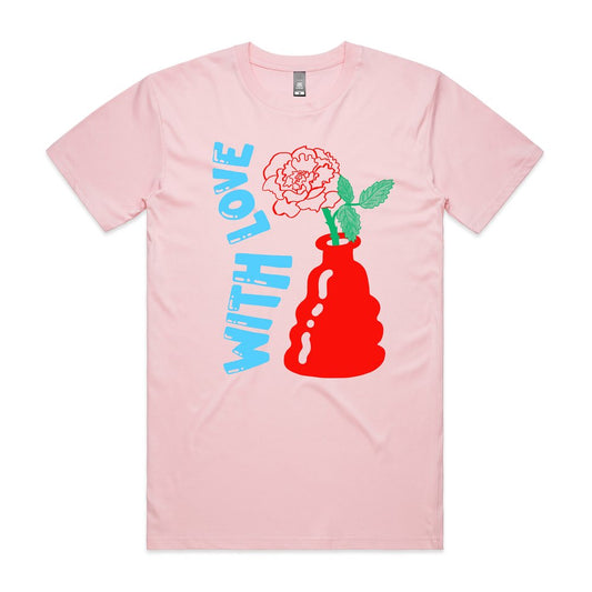 WITH LOVE Pink Tee by Lizzie King