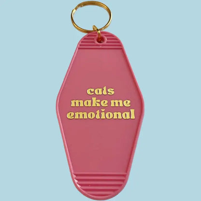Cats Make Me Emotional Motel Keychain by The Silver Spider