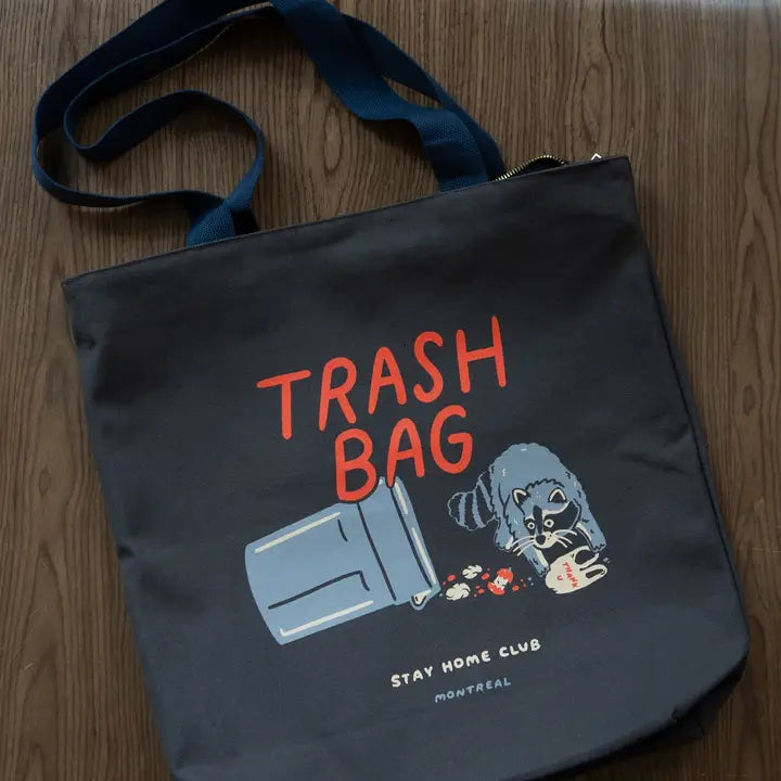 Trash Bag Big Zip Tote by Stay Home Club