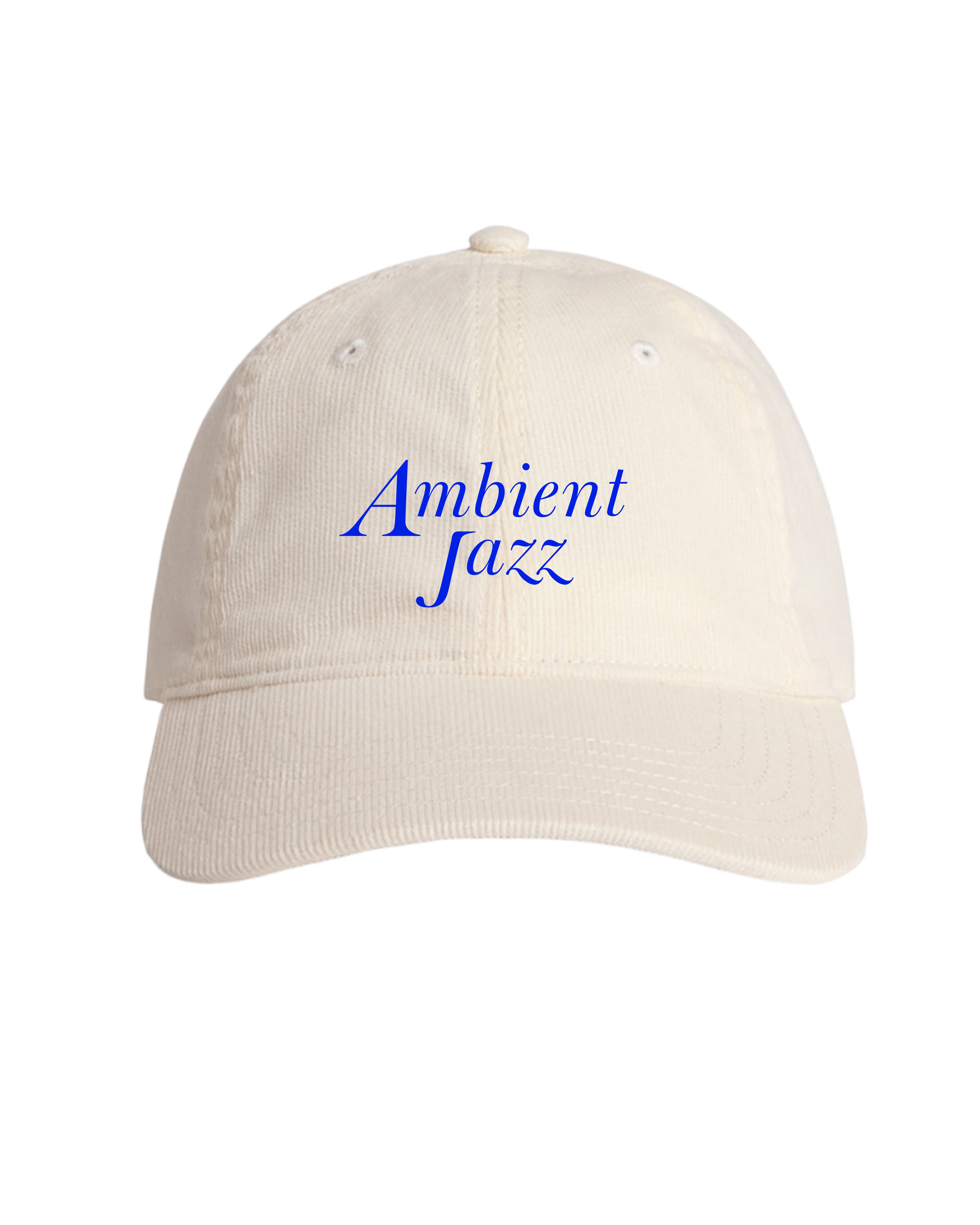 Ambient Jazz Embroidered Ecru Cord Cap