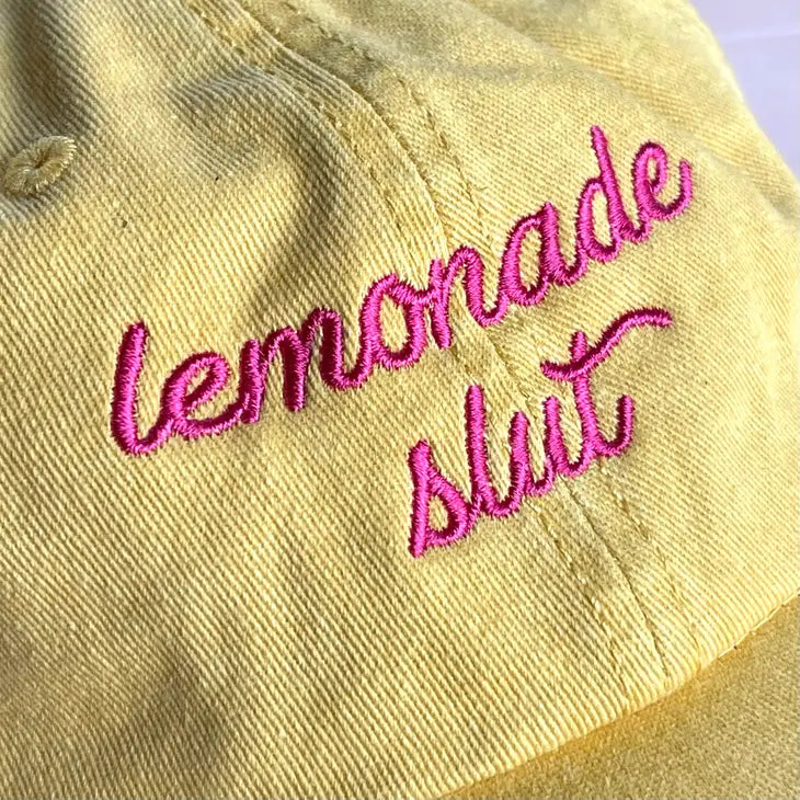 Lemonade slut Yellow Dad Cap by The Silver Spider