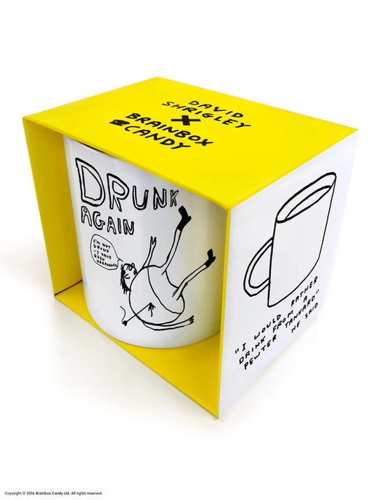 Drunk Again Mug by David Shrigley