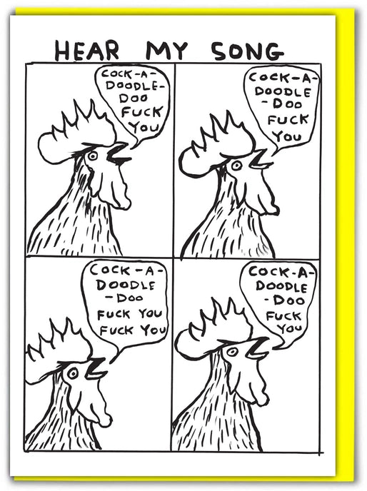 Cock-A-Doodle-Doo Card by David Shrigley
