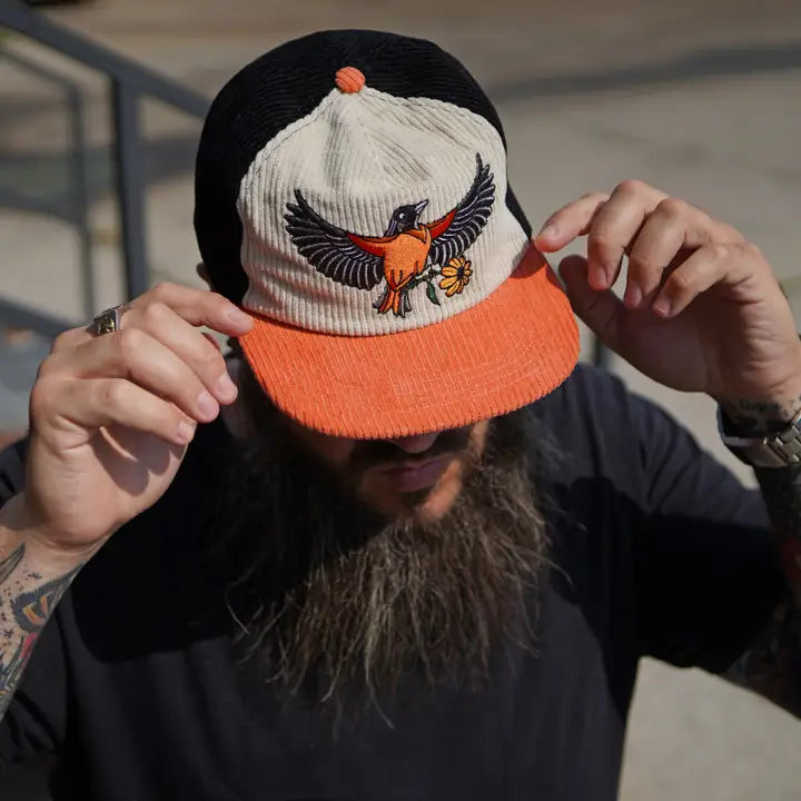 Oriole Bird Two Tone Unstructured Cap by Stuntin' Goods