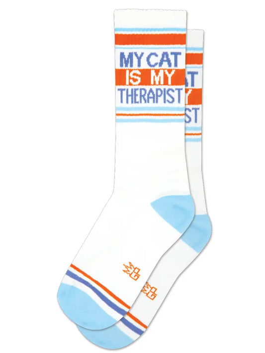 My Cat Is My Therapist Socks by Gumball Poodle