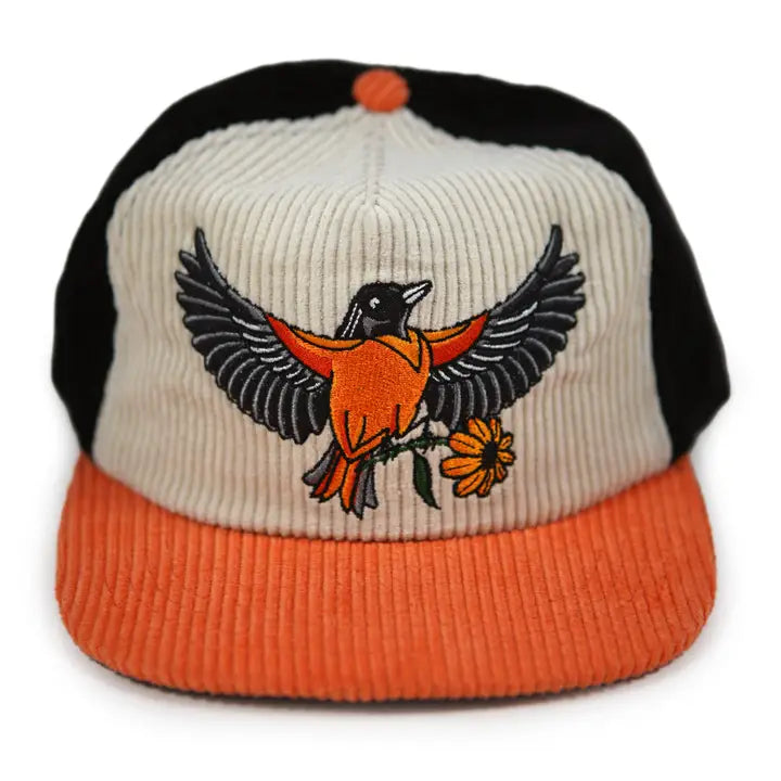 Oriole Bird Two Tone Unstructured Cap by Stuntin' Goods