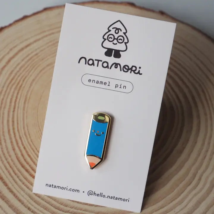Blue Pencil Enamel Pin by Natamori