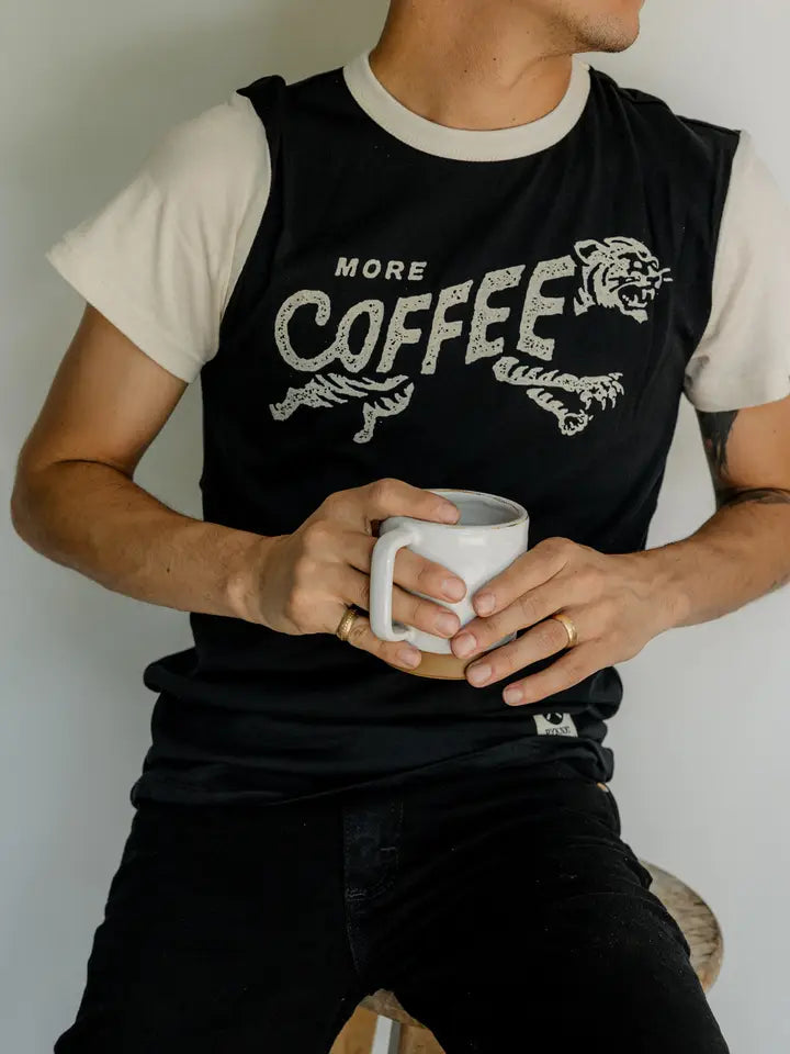 More Coffee Ringer T-Shirt by Pyknic