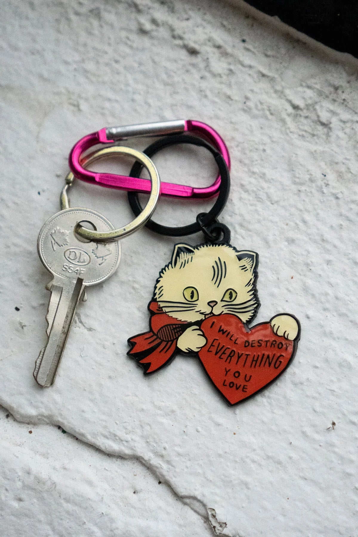 Destroy Cat Keychain by Stay Home Club