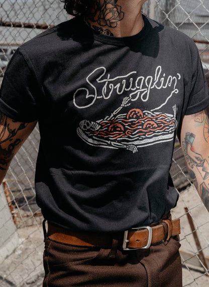 Strugglin' Pasta T-Shirt by Pyknic