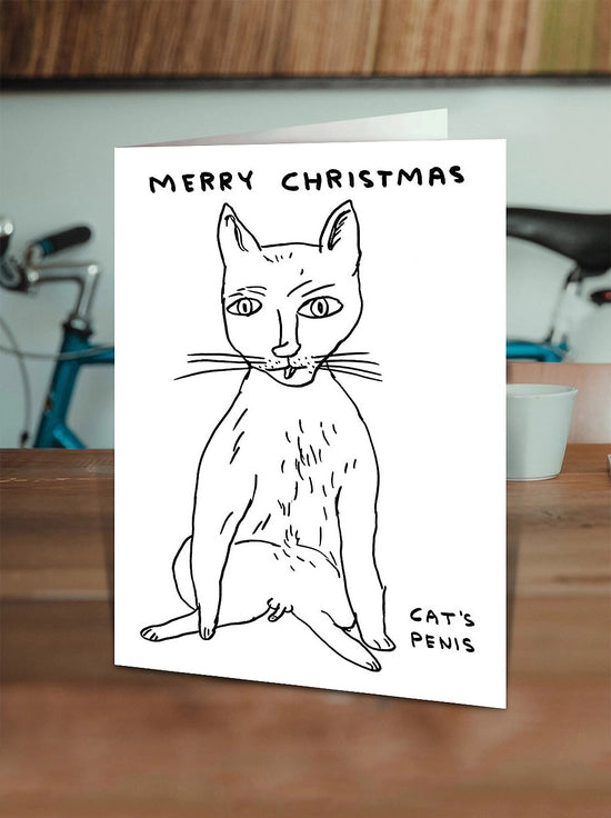 Cat's Penis Chrsitmas Card by David Shrigley