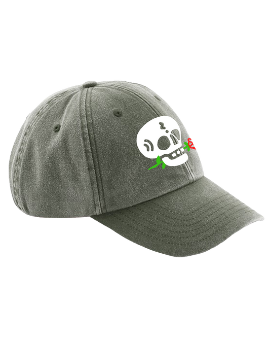 Skull Vintage Green CAP by Sad Cat