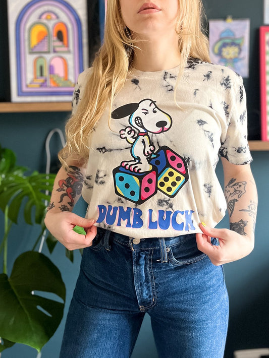 Tie Die Dumb Luck Dog Tee by Furious Creationz