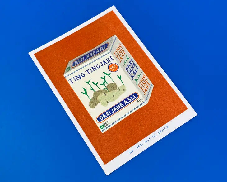 A box of ting ting candy risograph print by We Are Out Of Office