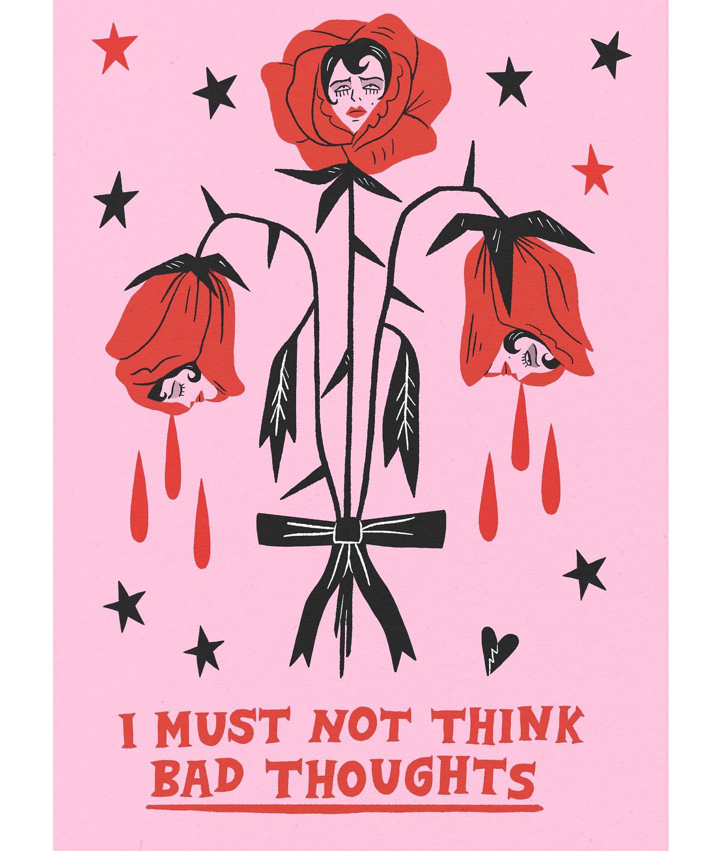 Bad Thoughts A3 Riso Print Pippa Toole