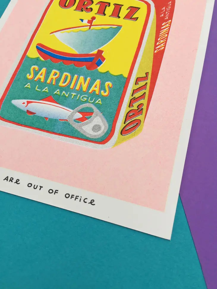 A can full of sardinas A risograph print by We Are Out Of Office