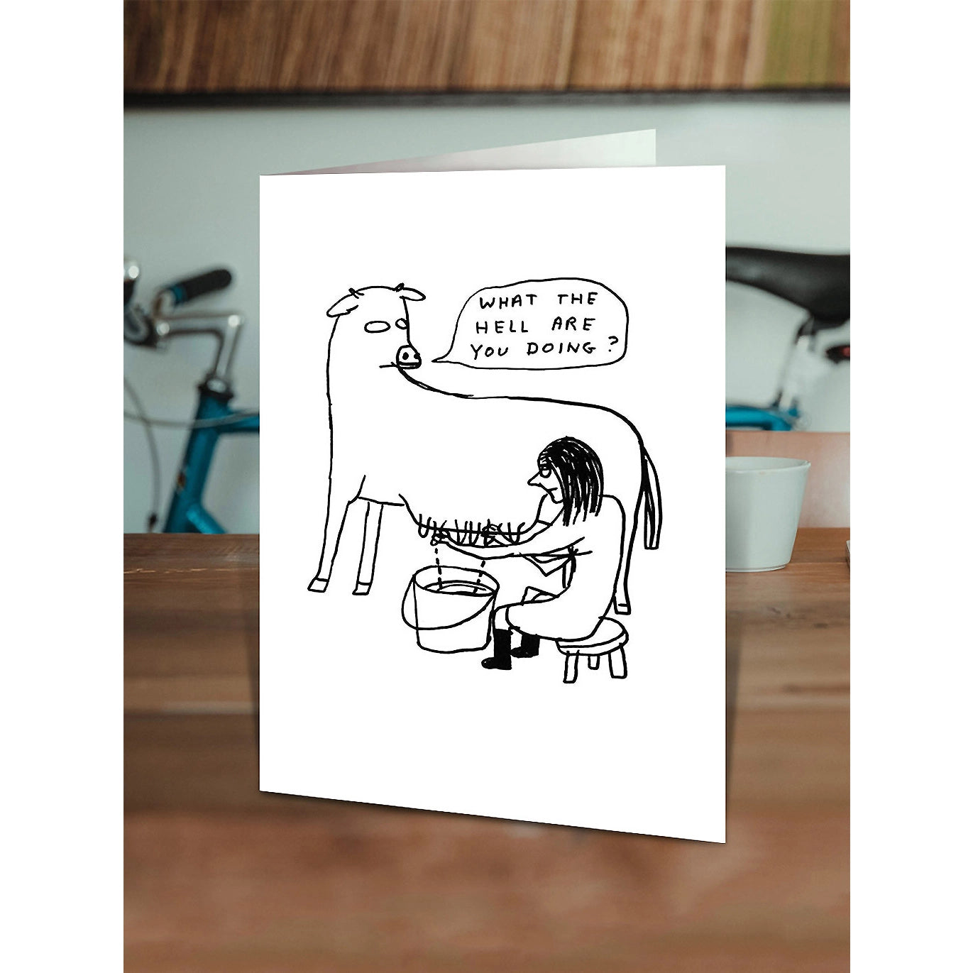 What The Hell Funny Card by David Shrigley