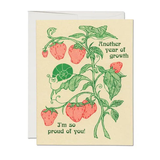 Another Year of Growth birthday greeting card by Red Cap Cards