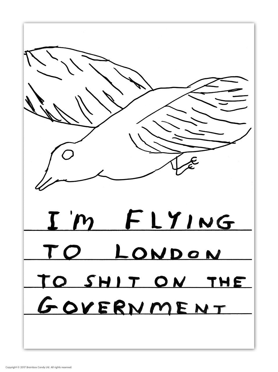 Shit On Government Postcard by David Shrigley