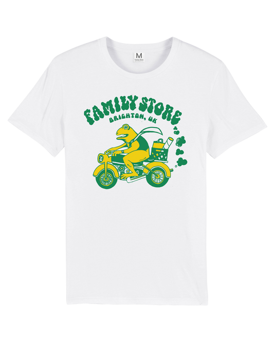 Family Store logo White Tee by Emily Miller