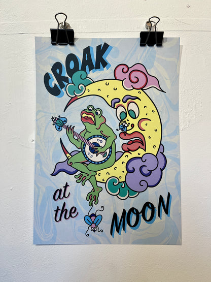 'Croak at the Moon' A4 Print By Furious Creationz