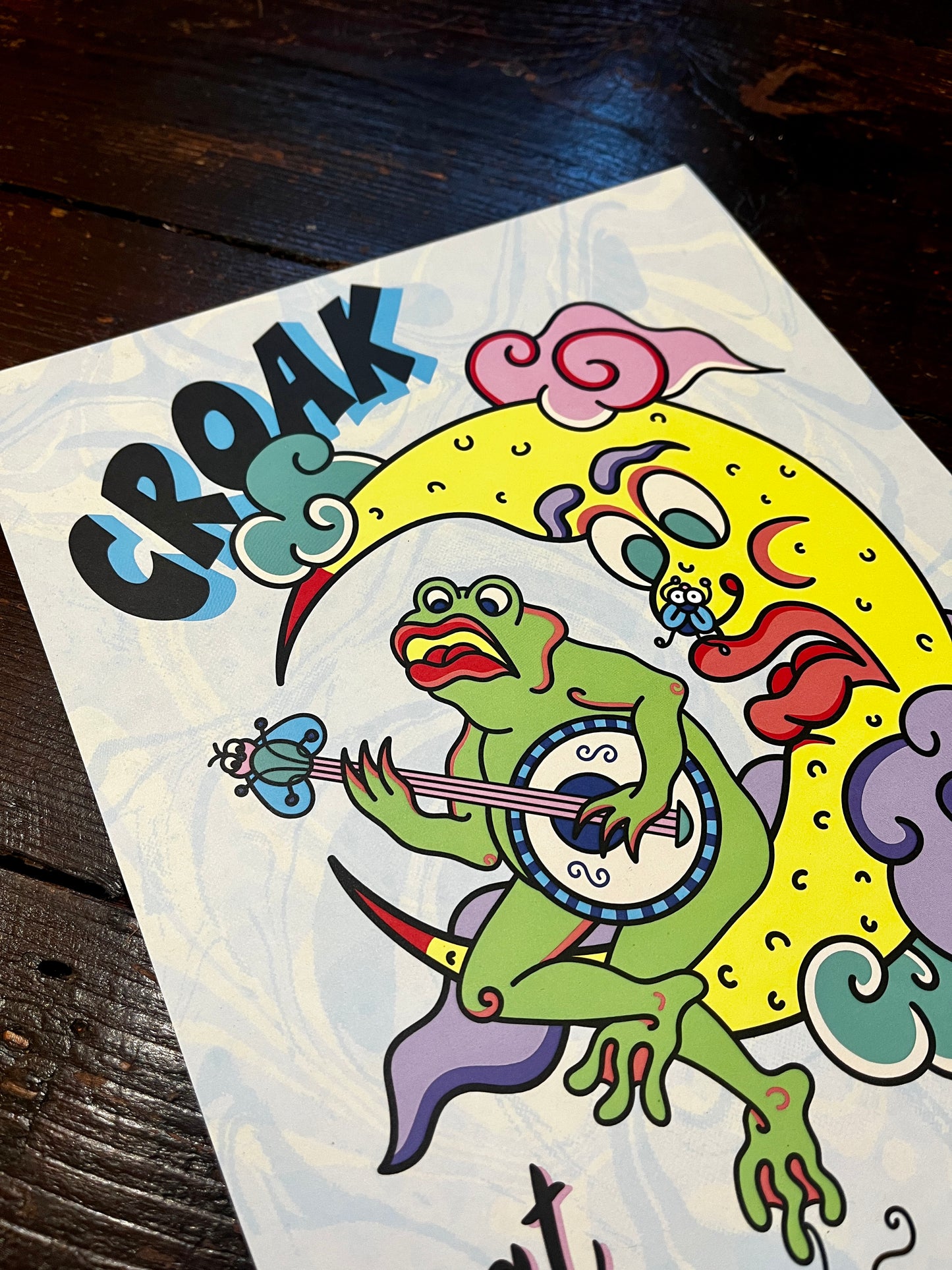 'Croak at the Moon' A4 Print By Furious Creationz