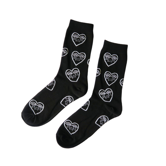 Crying Heart Black Socks by Cousins Collective