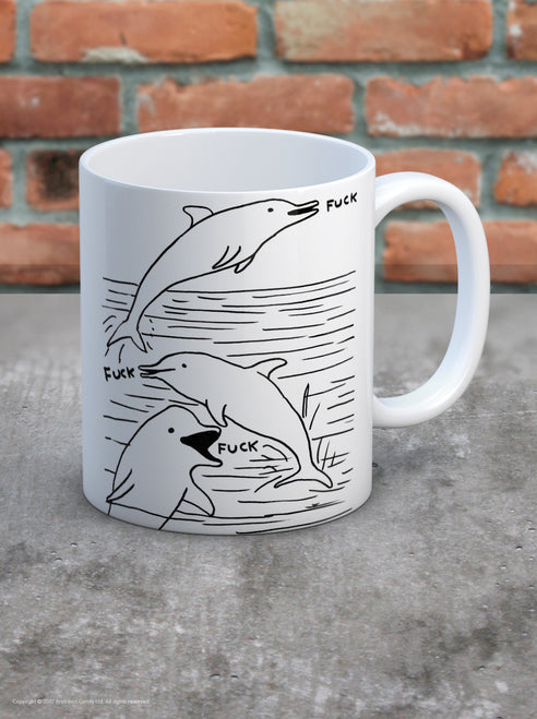 Dolphin Fuck Mug by David Shrigley
