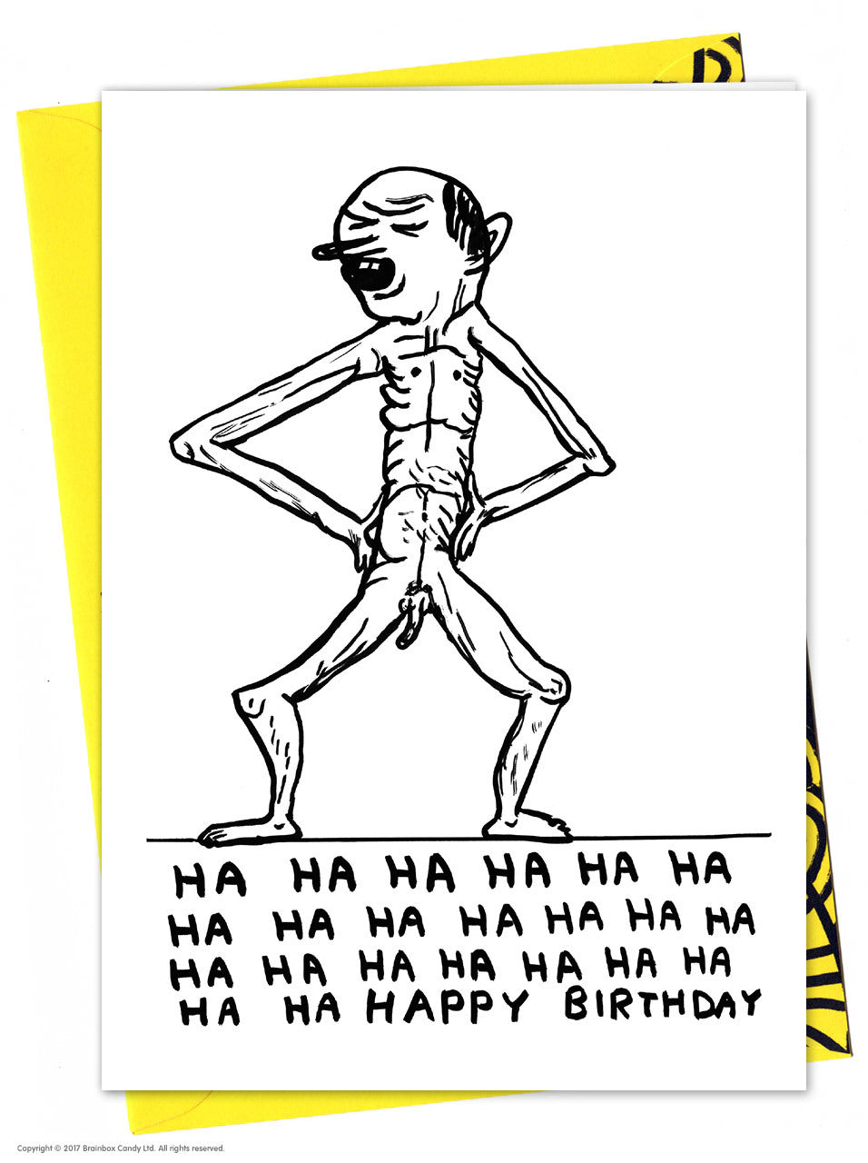 Ha Ha Ha Ha Ha Ha Happy Birthday Card by David Shrigley