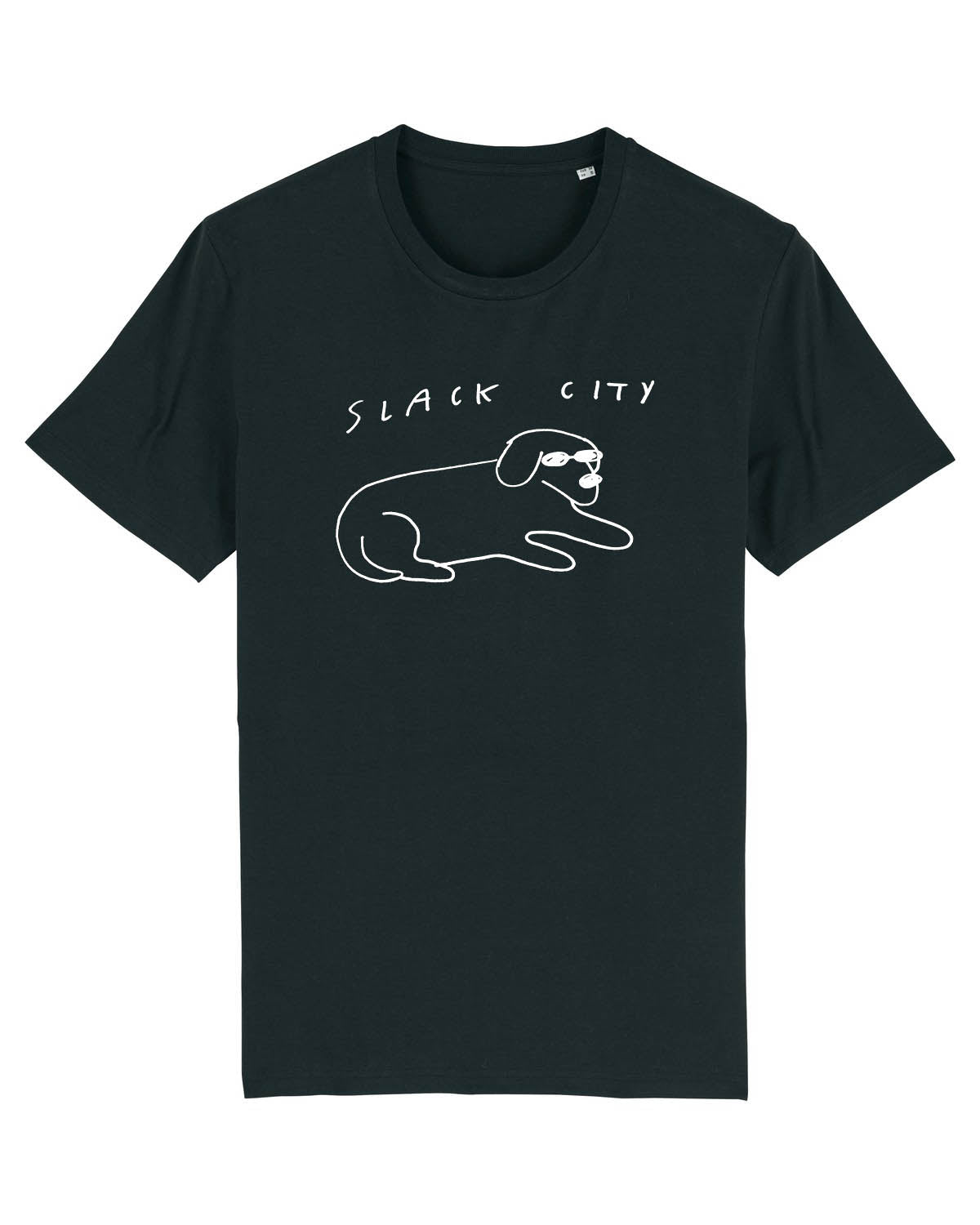 Slack City Cool Dog Black Tee by Slack City Radio